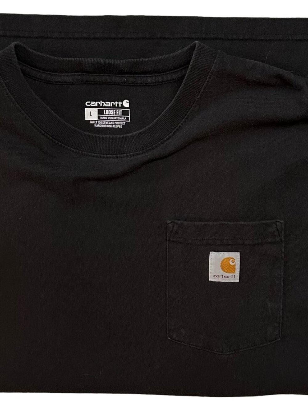 🫶 Carhartt Men's K87 Pocket Tee Black Loose Fit Heavyweight T-Shirt ~ Large - Picture 3 of 7